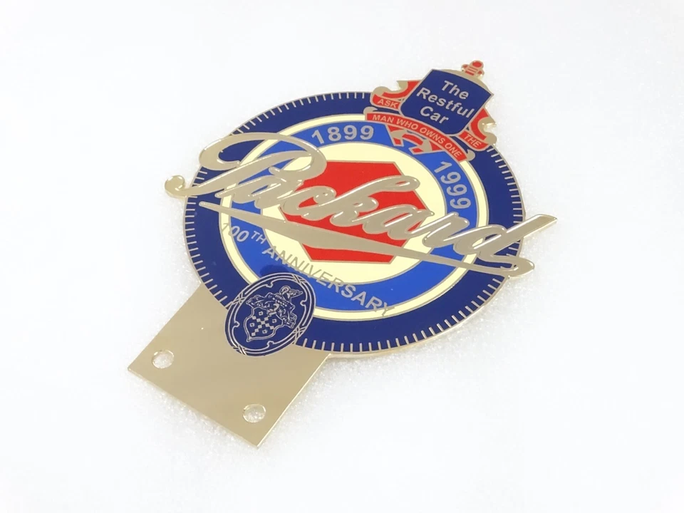 NEW It's free to sell on eBay Not available to Pro sellers Sell one like this Sell something else  Share BRASS GOLDEN DECAL BADGE EMBLEM FITS VINTAGE PACKARD 100TH ANNIVERSARY CAR GRILL