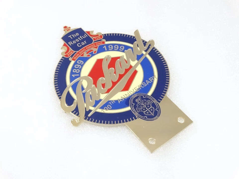 NEW It's free to sell on eBay Not available to Pro sellers Sell one like this Sell something else  Share BRASS GOLDEN DECAL BADGE EMBLEM FITS VINTAGE PACKARD 100TH ANNIVERSARY CAR GRILL