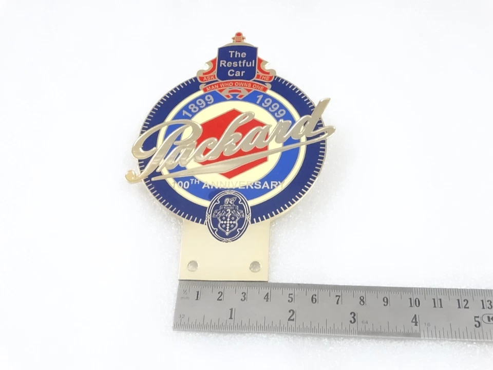 NEW It's free to sell on eBay Not available to Pro sellers Sell one like this Sell something else  Share BRASS GOLDEN DECAL BADGE EMBLEM FITS VINTAGE PACKARD 100TH ANNIVERSARY CAR GRILL