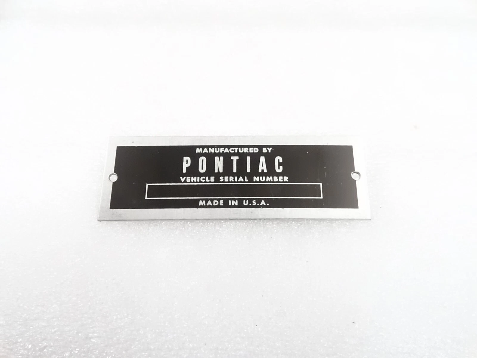 DATA PLATE FITS TO VINTAGE PONTIAC HOT ROD STREET #V326-8