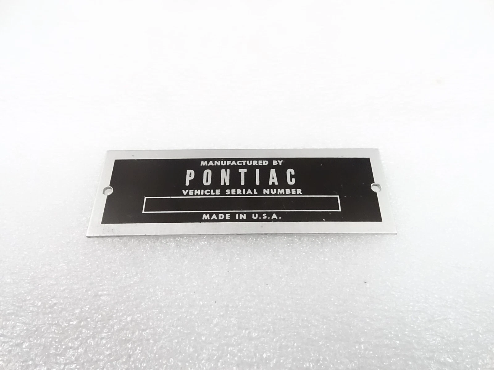 DATA PLATE FITS TO VINTAGE PONTIAC HOT ROD STREET #V326-8