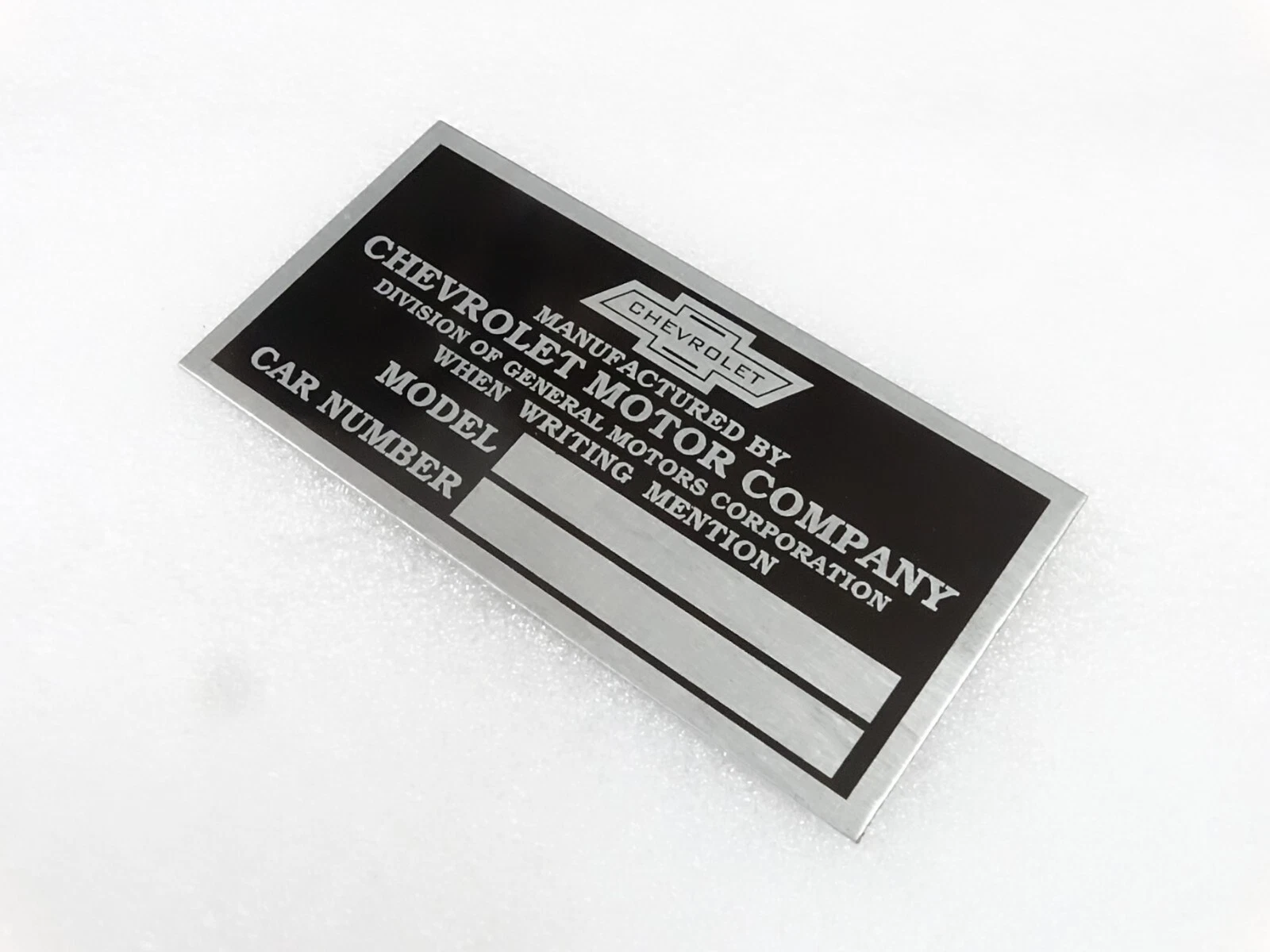 DATA PLATE FOR VINTAGE CHEVROLET CARS #V260-7