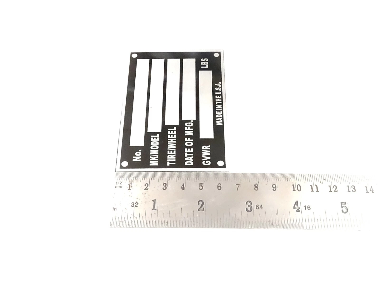 DATA PLATE FITS TO TRAILER 5 LINE PLATE #V427-8