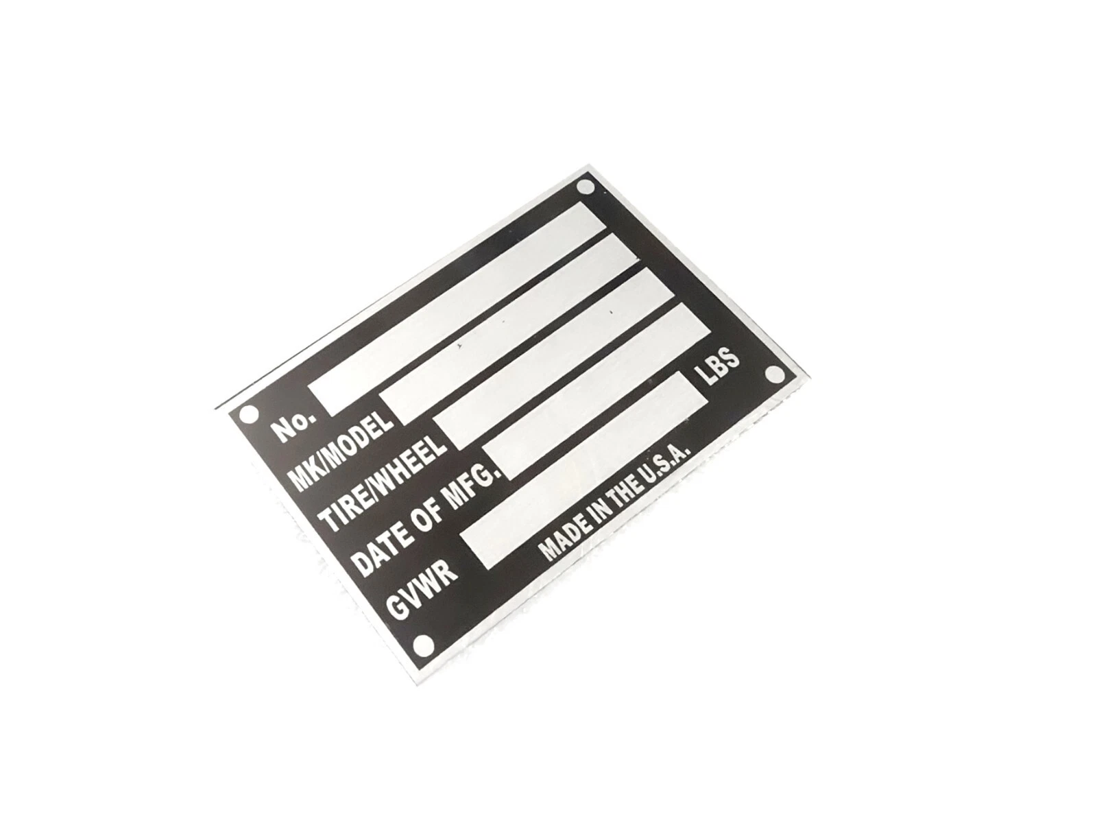 DATA PLATE FITS TO TRAILER 5 LINE PLATE #V427-8