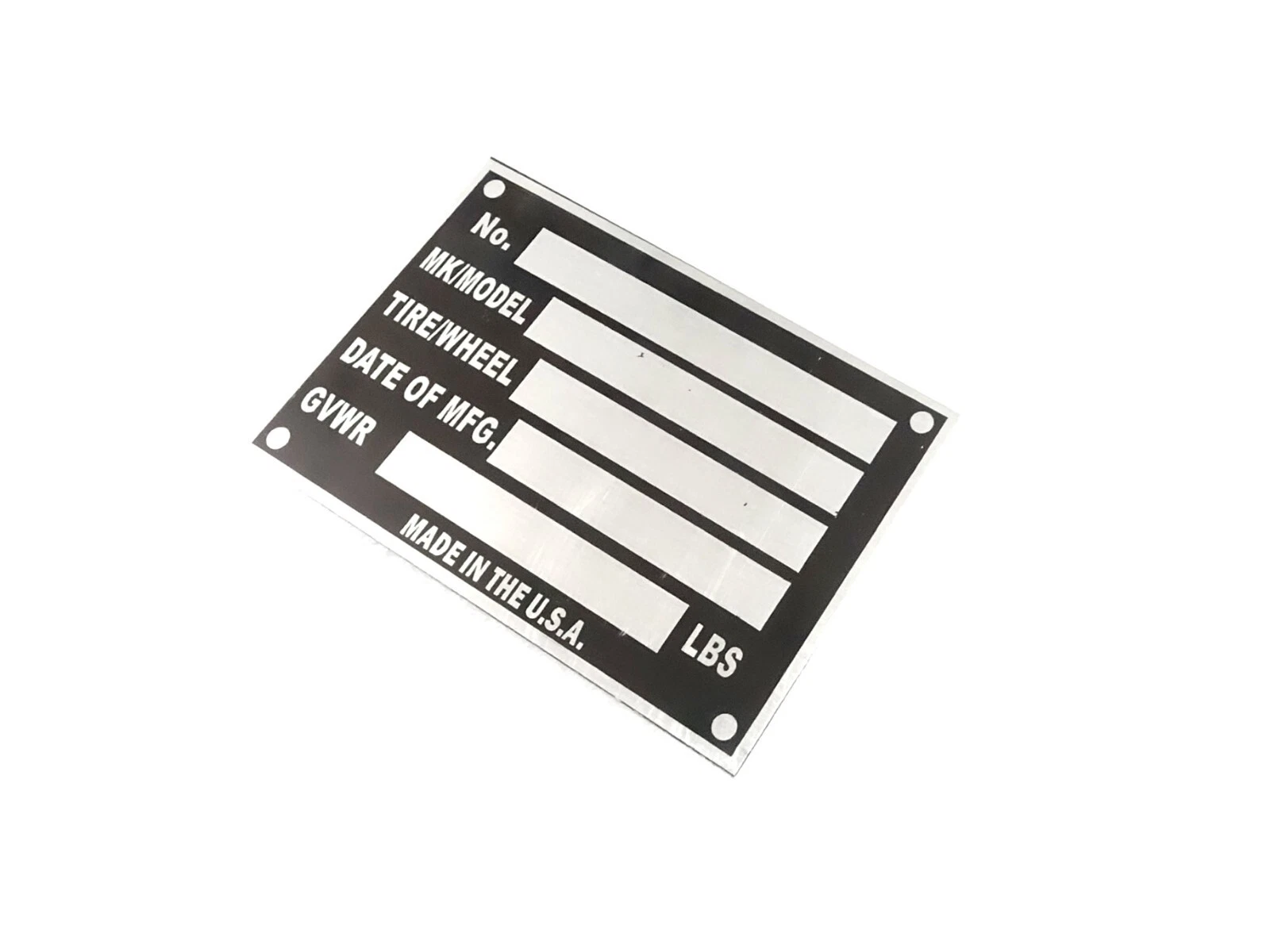 DATA PLATE FITS TO TRAILER 5 LINE PLATE #V427-8