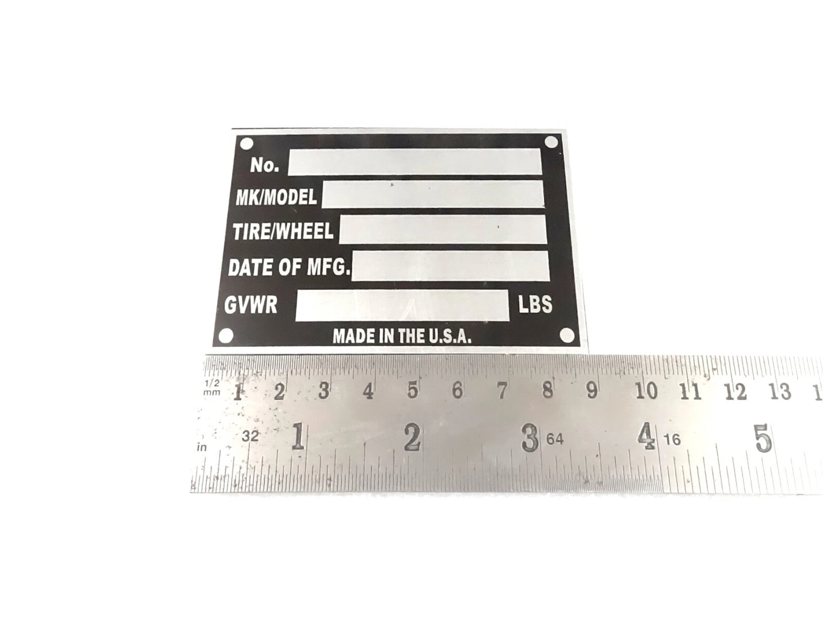 DATA PLATE FITS TO TRAILER 5 LINE PLATE #V427-8