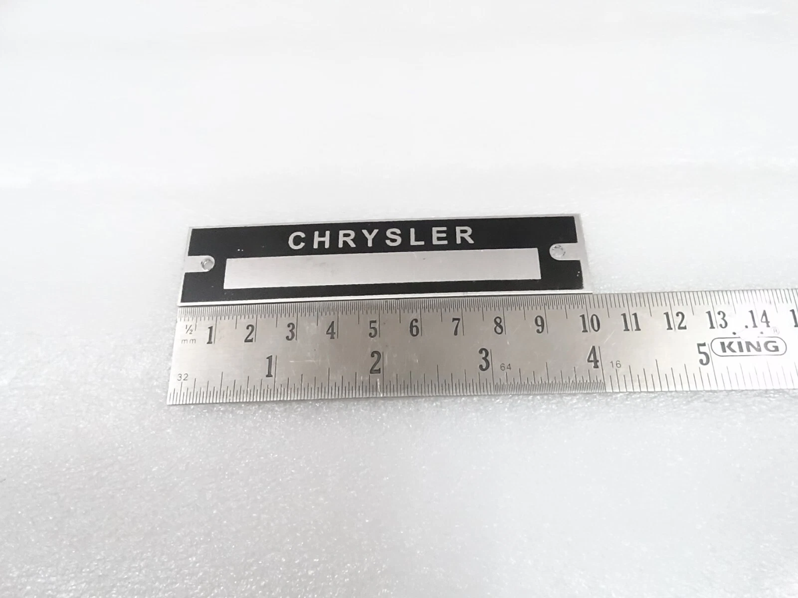 DATA PLATE SERIAL NO ID TAG FITS TO VINATAGE CHRYSLER CAR #25B28
