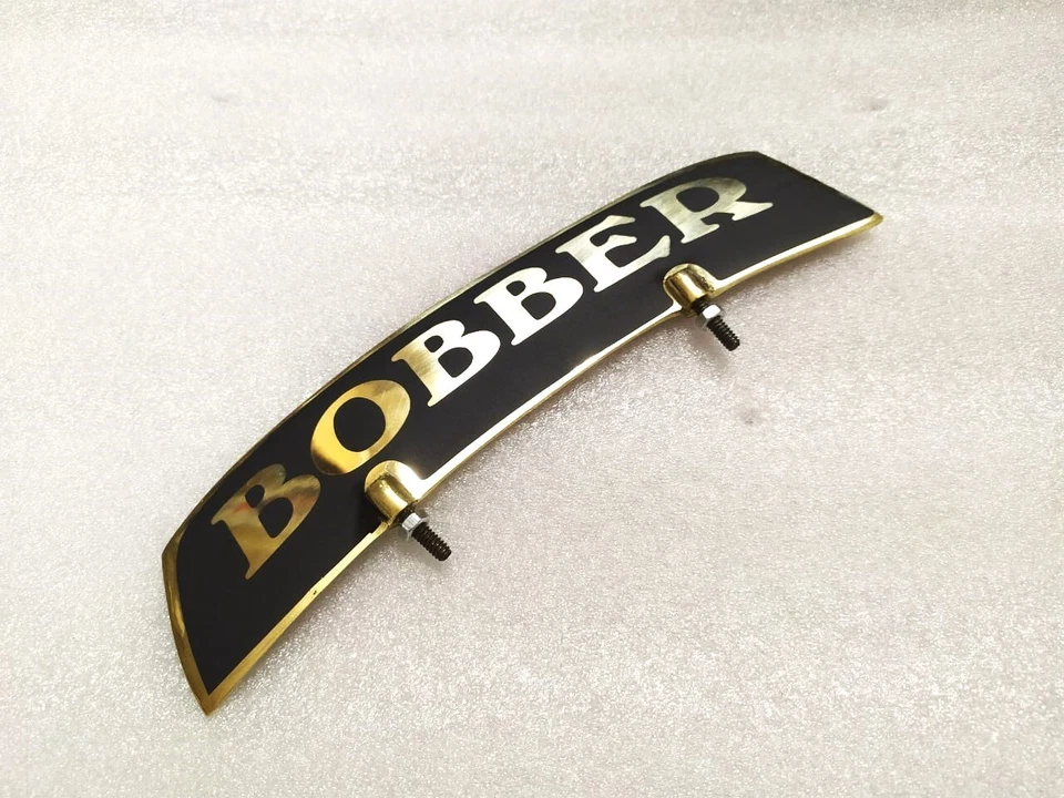 BRASS FRONT MUDGUARD NUMBER PLATE FOR BOBBER MOTORCYCLES #V202-7