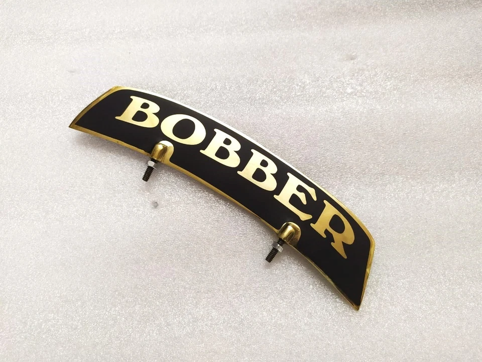 BRASS FRONT MUDGUARD NUMBER PLATE FOR BOBBER MOTORCYCLES #V202-7