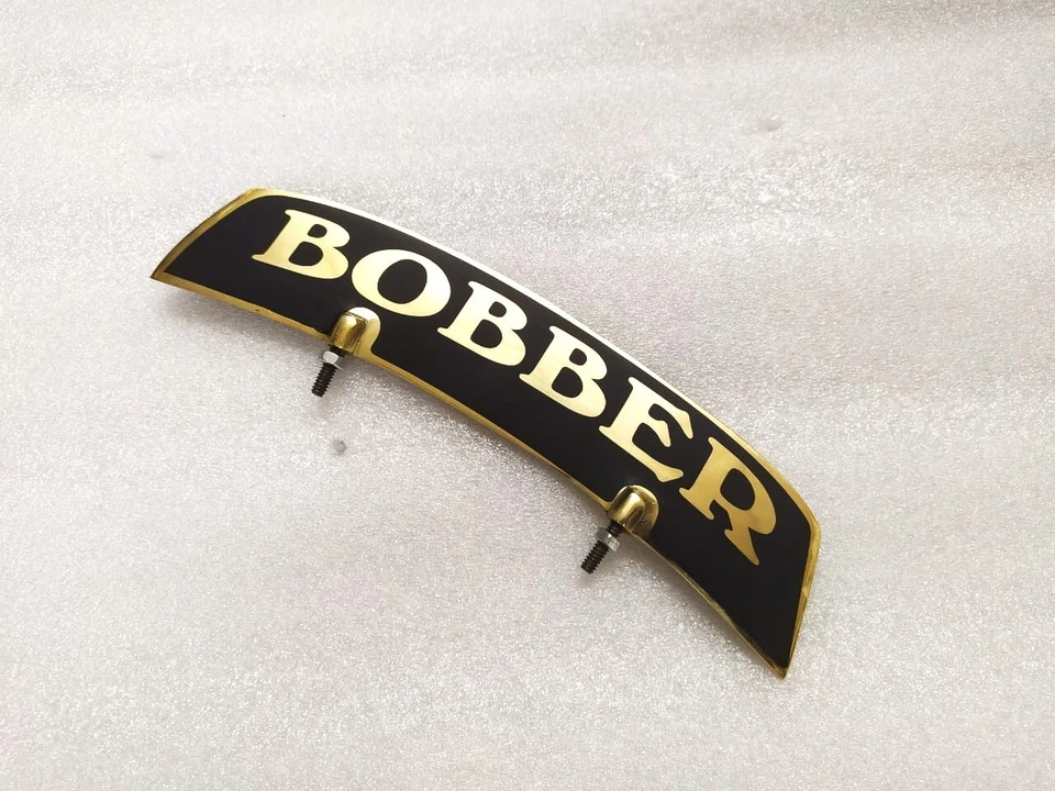 BRASS FRONT MUDGUARD NUMBER PLATE FOR BOBBER MOTORCYCLES #V202-7