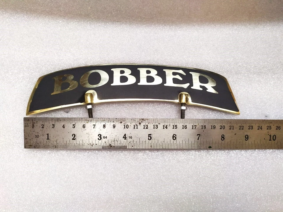 BRASS FRONT MUDGUARD NUMBER PLATE FOR BOBBER MOTORCYCLES #V202-7