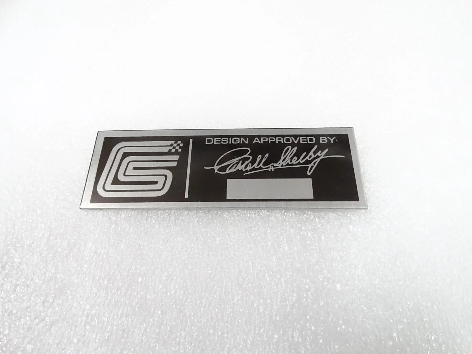 DATA PLATE FOR VINTAGE CAROLL SHELBY DASHBOARD #V282-8