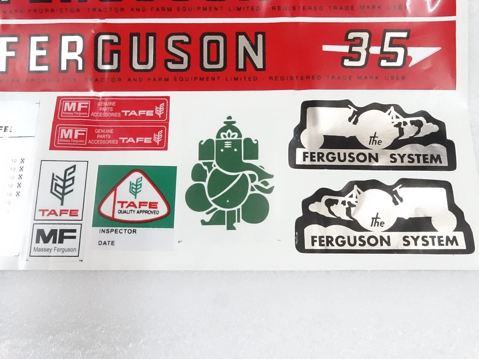 NEW It's free to sell on eBay Not available to Pro sellers Sell one like this Sell something else  Share Bonnet Decal Emblem Sticker Kit Set For Massey Ferguson 35 Tractor #10-4