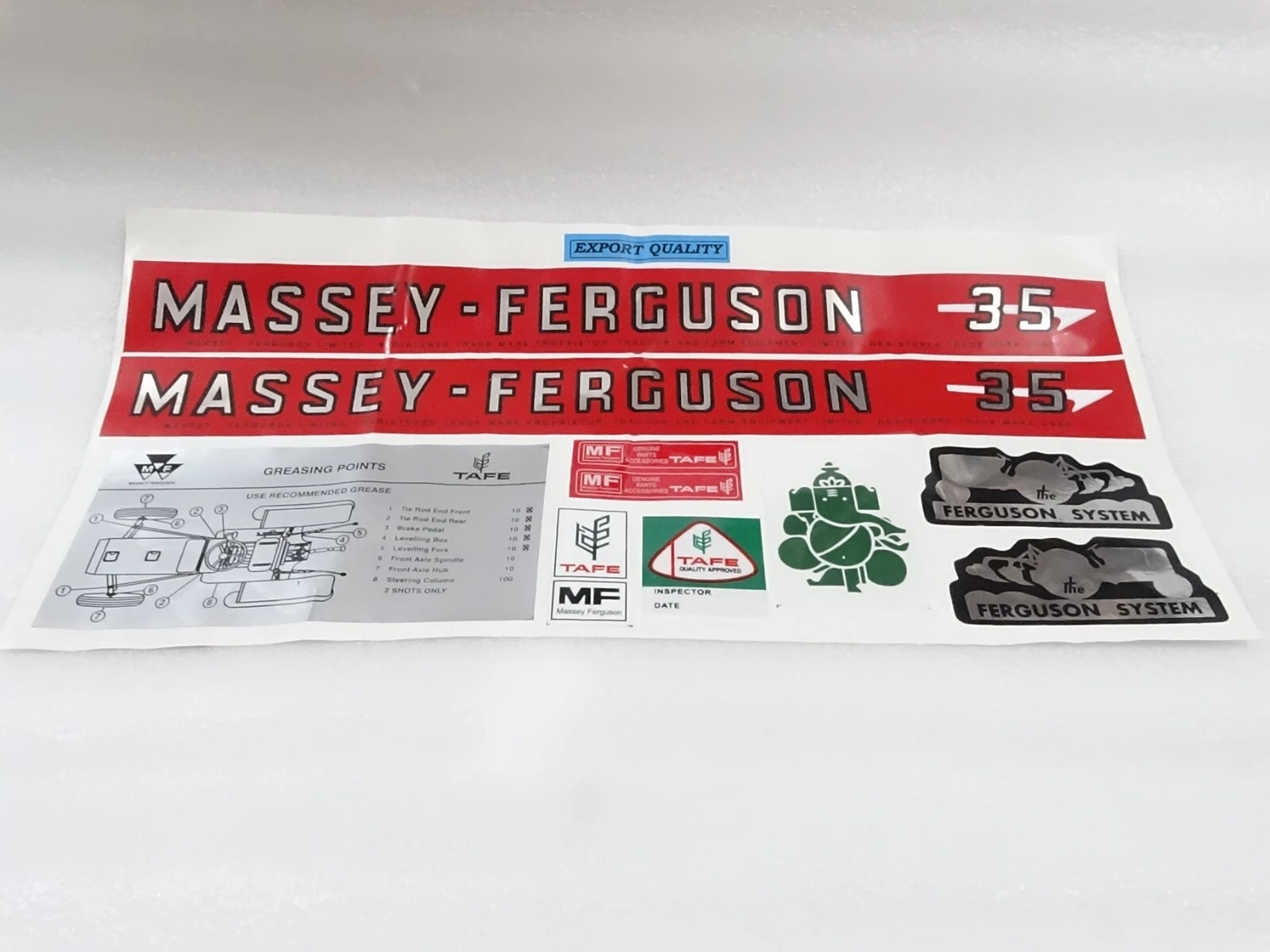 NEW It's free to sell on eBay Not available to Pro sellers Sell one like this Sell something else  Share Bonnet Decal Emblem Sticker Kit Set For Massey Ferguson 35 Tractor #10-4
