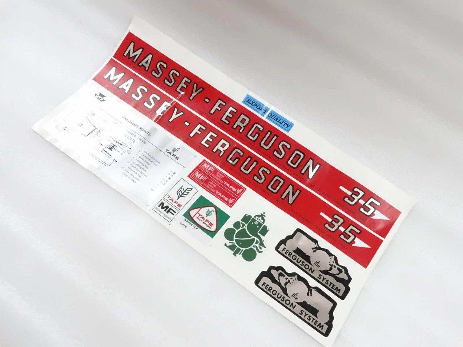 NEW It's free to sell on eBay Not available to Pro sellers Sell one like this Sell something else  Share Bonnet Decal Emblem Sticker Kit Set For Massey Ferguson 35 Tractor #10-4