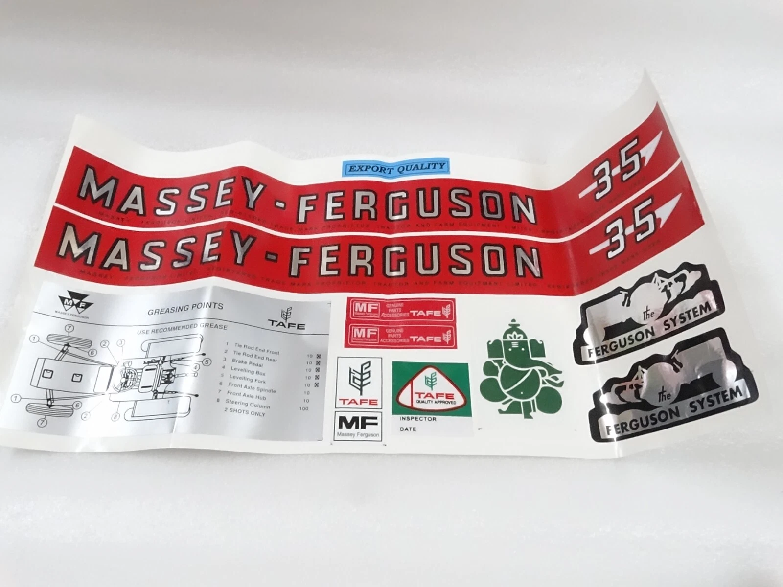 NEW It's free to sell on eBay Not available to Pro sellers Sell one like this Sell something else  Share Bonnet Decal Emblem Sticker Kit Set For Massey Ferguson 35 Tractor #10-4