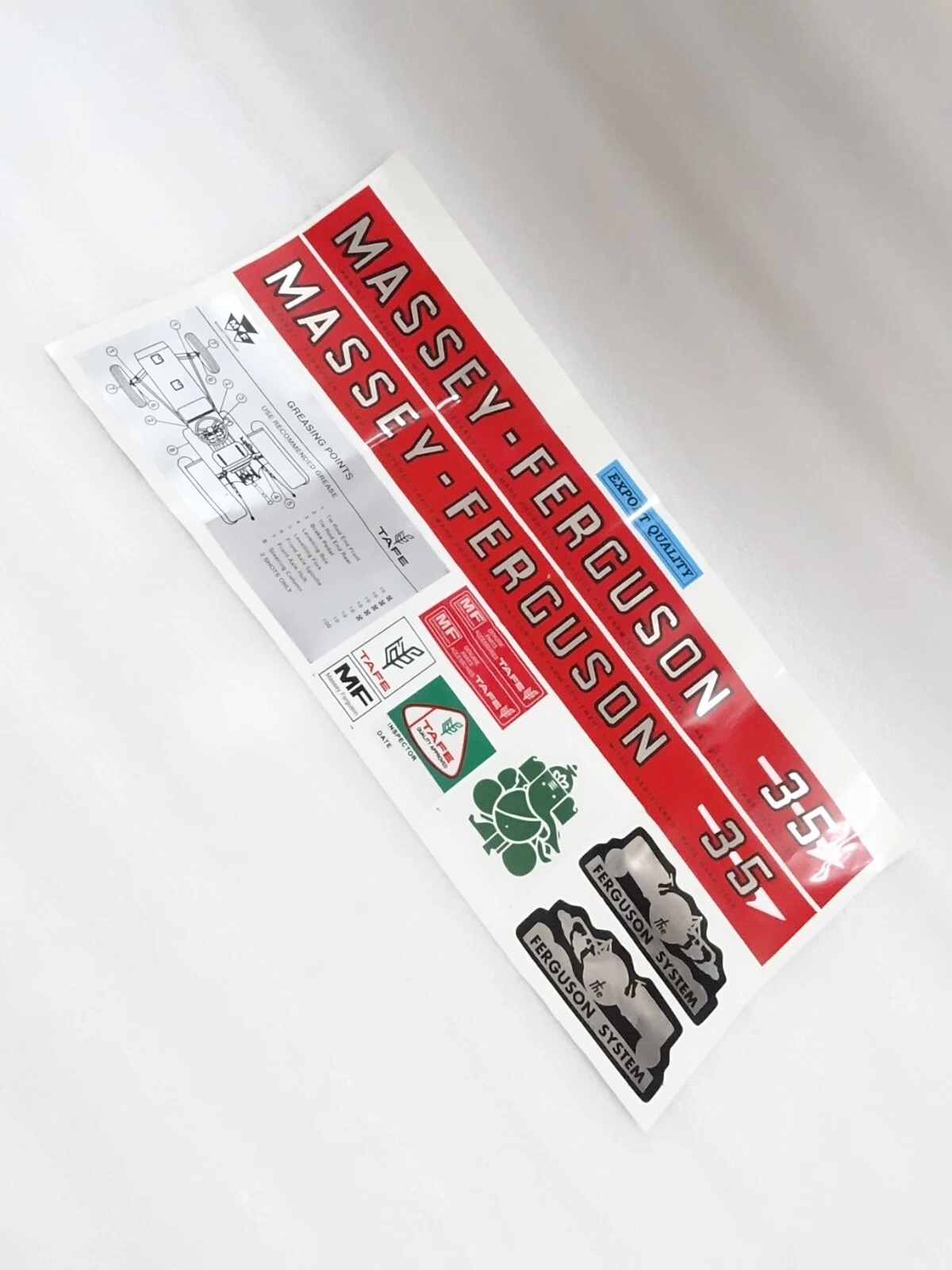 NEW It's free to sell on eBay Not available to Pro sellers Sell one like this Sell something else  Share Bonnet Decal Emblem Sticker Kit Set For Massey Ferguson 35 Tractor #10-4
