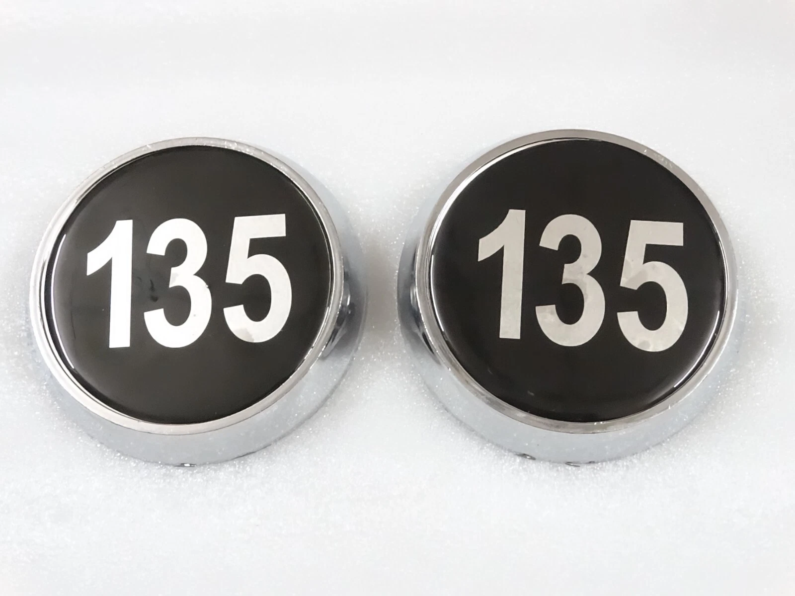 Pair Of Plastic Bonnet Badge Medallion For Massey Ferguson 135 Tractor #13-27
