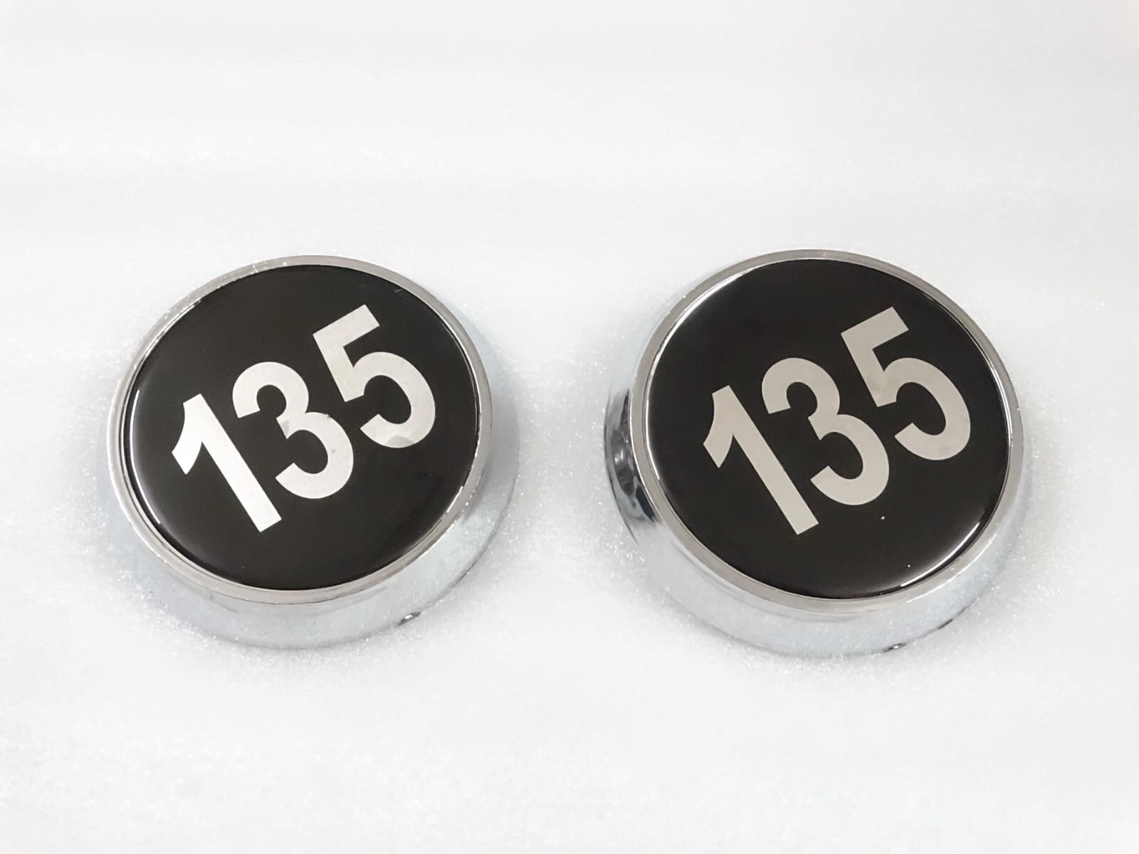 Pair Of Plastic Bonnet Badge Medallion For Massey Ferguson 135 Tractor #13-27