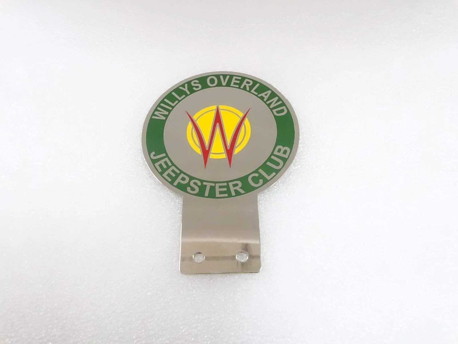 BADGE EMBLEM MOOGRAM FITS TO VINTAGE WILLYS OVERLAND JEEPSTER CLUB FRONT GRILL