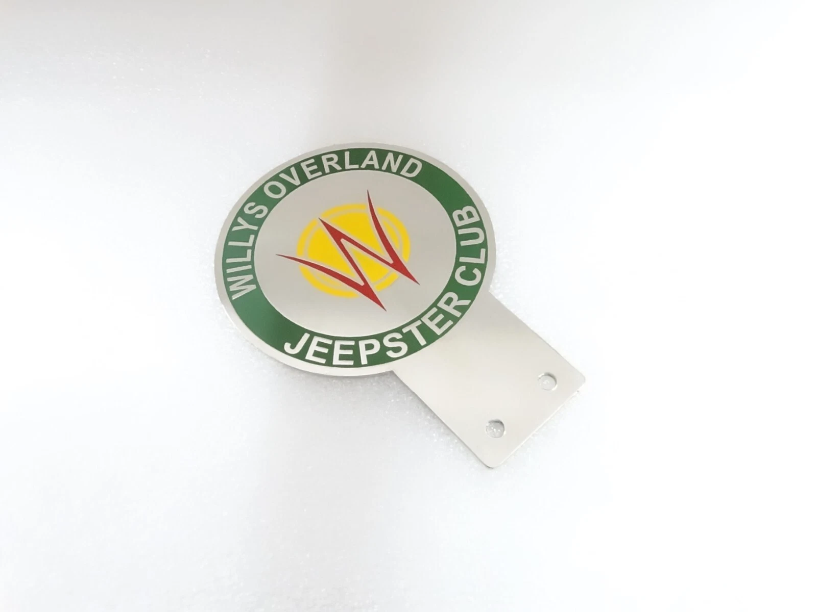BADGE EMBLEM MOOGRAM FITS TO VINTAGE WILLYS OVERLAND JEEPSTER CLUB FRONT GRILL