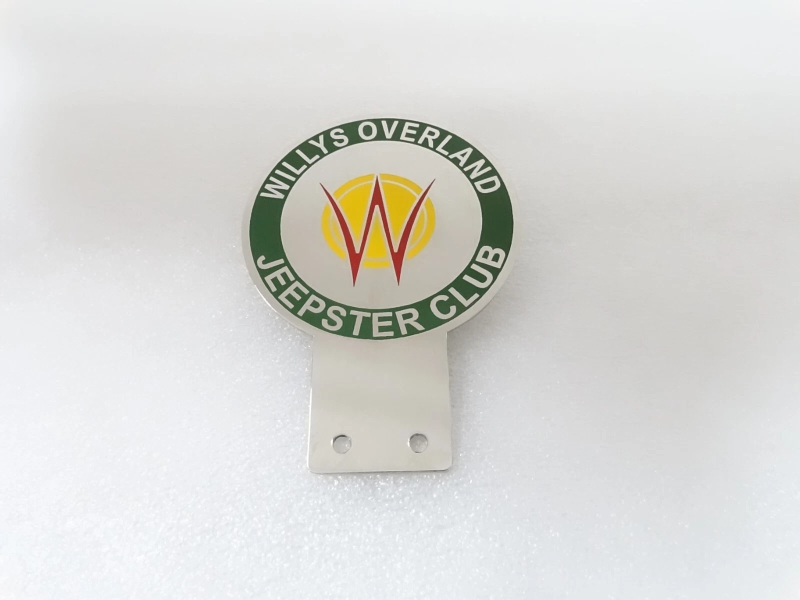 BADGE EMBLEM MOOGRAM FITS TO VINTAGE WILLYS OVERLAND JEEPSTER CLUB FRONT GRILL