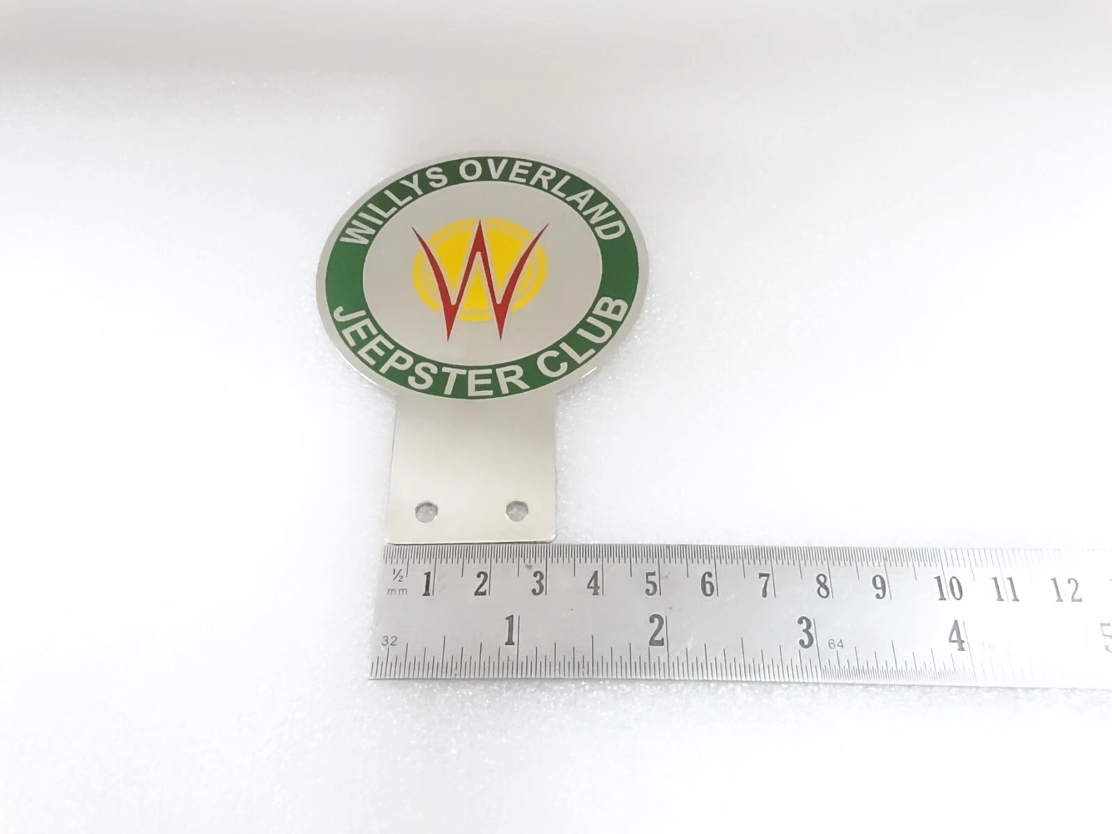 BADGE EMBLEM MOOGRAM FITS TO VINTAGE WILLYS OVERLAND JEEPSTER CLUB FRONT GRILL
