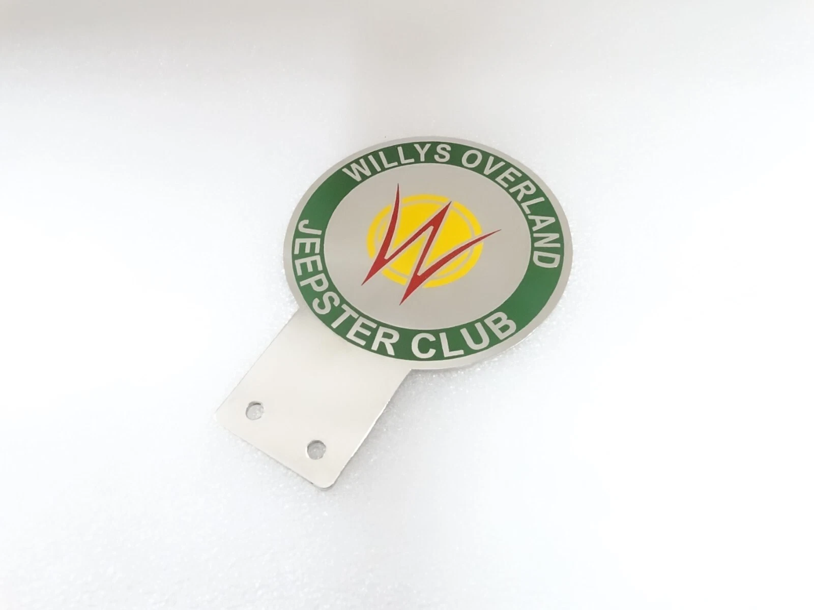 BADGE EMBLEM MOOGRAM FITS TO VINTAGE WILLYS OVERLAND JEEPSTER CLUB FRONT GRILL