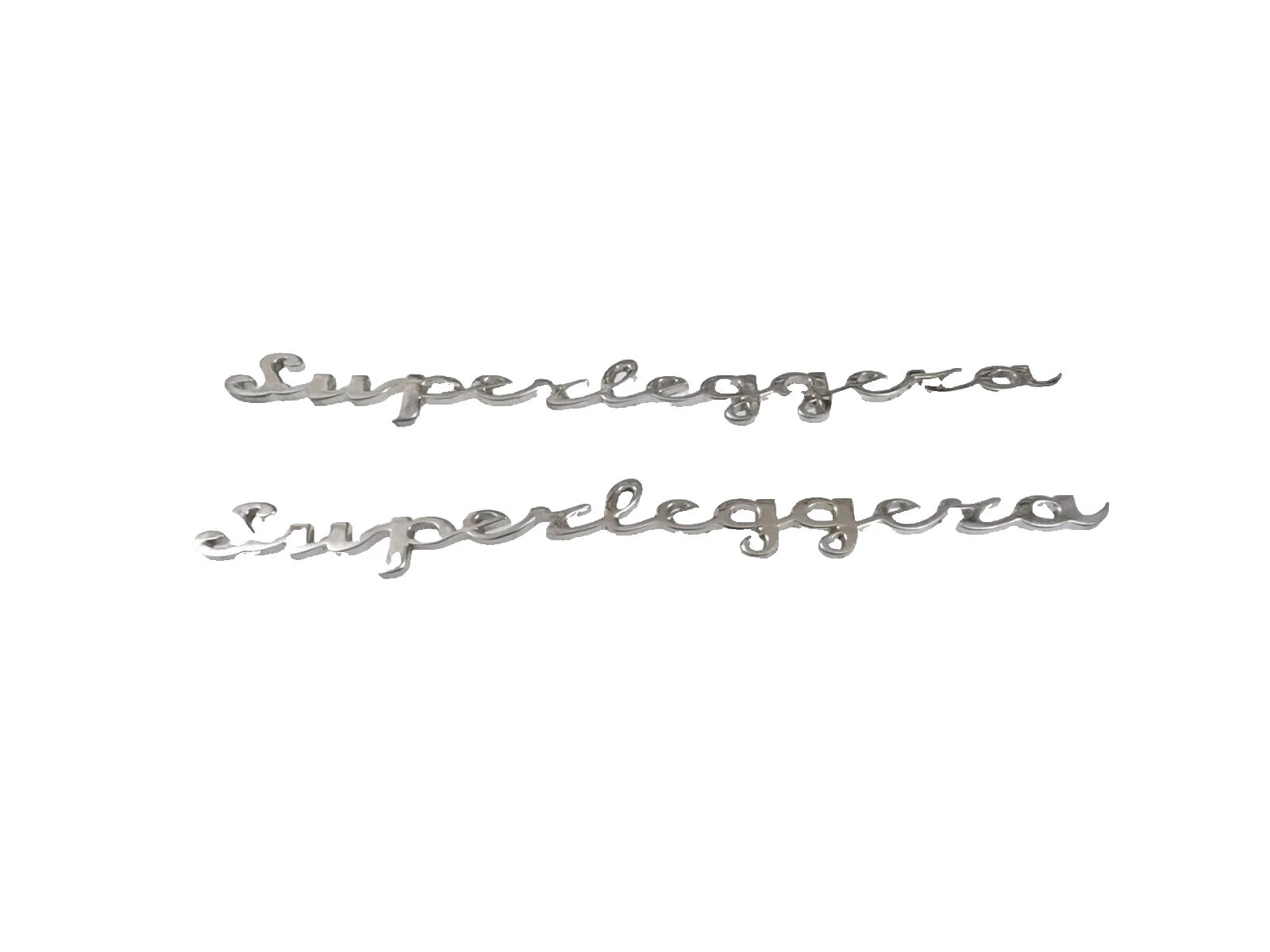 ASTON MARTIN DB11 DBS CHROMED SUPERLEGGARA BONNET BADGES EMBLEM (PAIR) #318-8