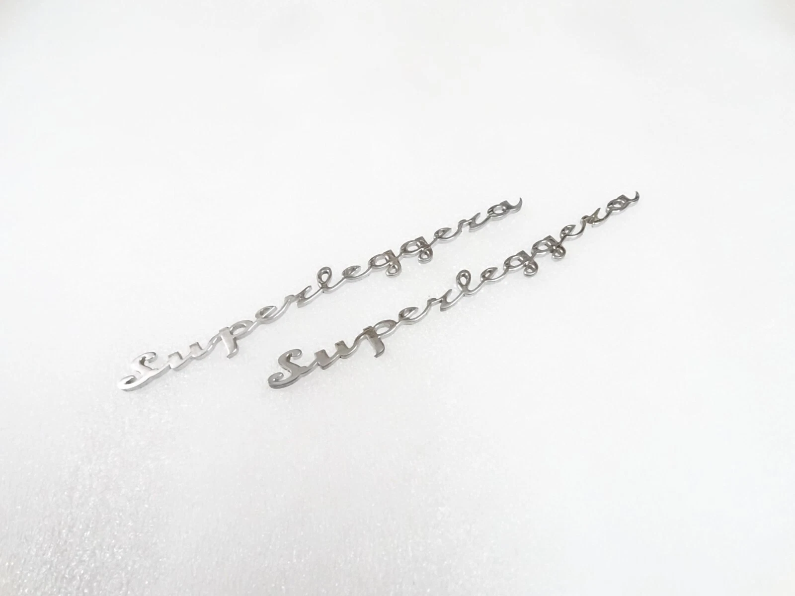 ASTON MARTIN DB11 DBS CHROMED SUPERLEGGARA BONNET BADGES EMBLEM (PAIR) #318-8