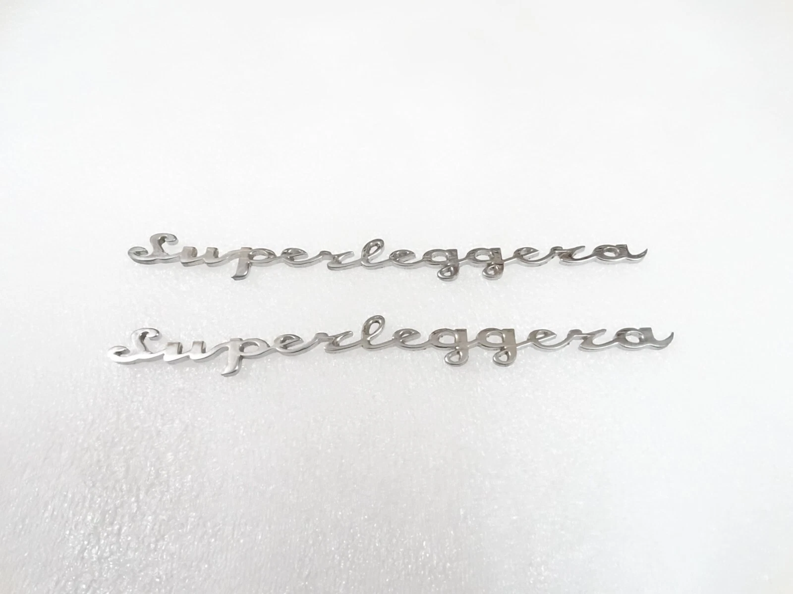 ASTON MARTIN DB11 DBS CHROMED SUPERLEGGARA BONNET BADGES EMBLEM (PAIR) #318-8
