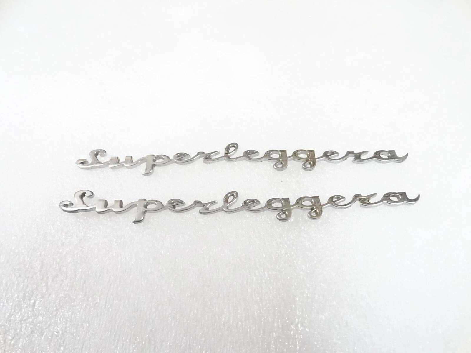 ASTON MARTIN DB11 DBS CHROMED SUPERLEGGARA BONNET BADGES EMBLEM (PAIR) #318-8