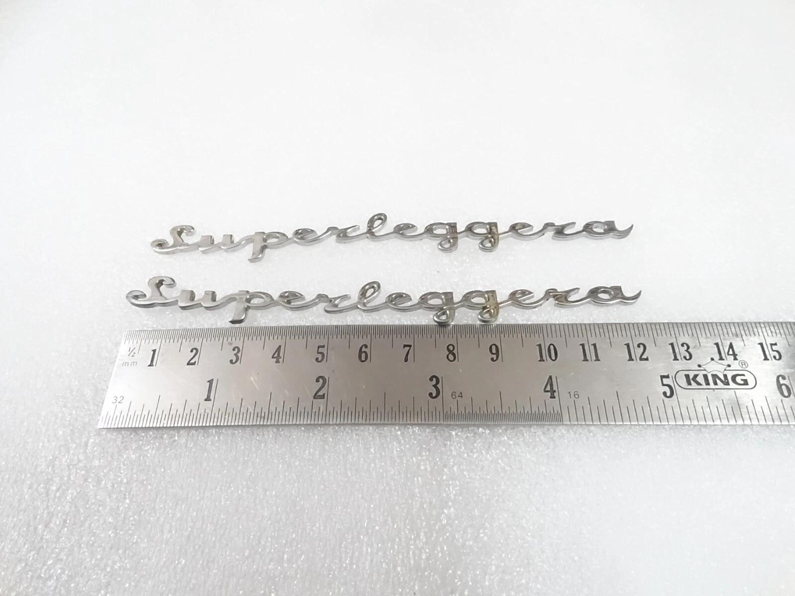 ASTON MARTIN DB11 DBS CHROMED SUPERLEGGARA BONNET BADGES EMBLEM (PAIR) #318-8