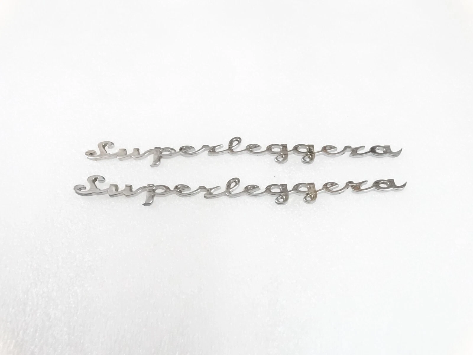 ASTON MARTIN DB11 DBS CHROMED SUPERLEGGARA BONNET BADGES EMBLEM (PAIR) #318-8