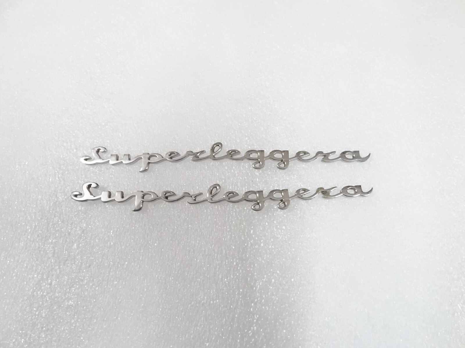 ASTON MARTIN DB11 DBS CHROMED SUPERLEGGARA BONNET BADGES EMBLEM (PAIR) #318-8
