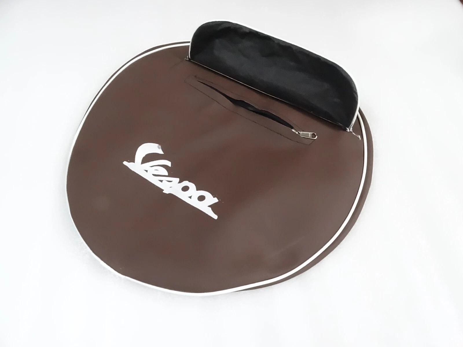 For Vespa 25.4cm Spare Wheel Brown Cover With Front Pocket #14C21