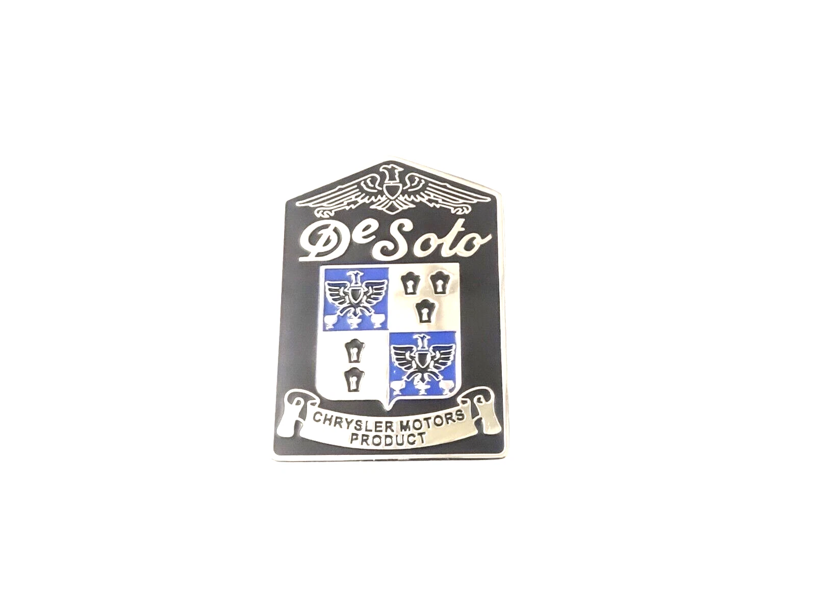 BADGE EMBLEM FITS TO Vintage DeSoto Radiator GRILL in black #V349-8