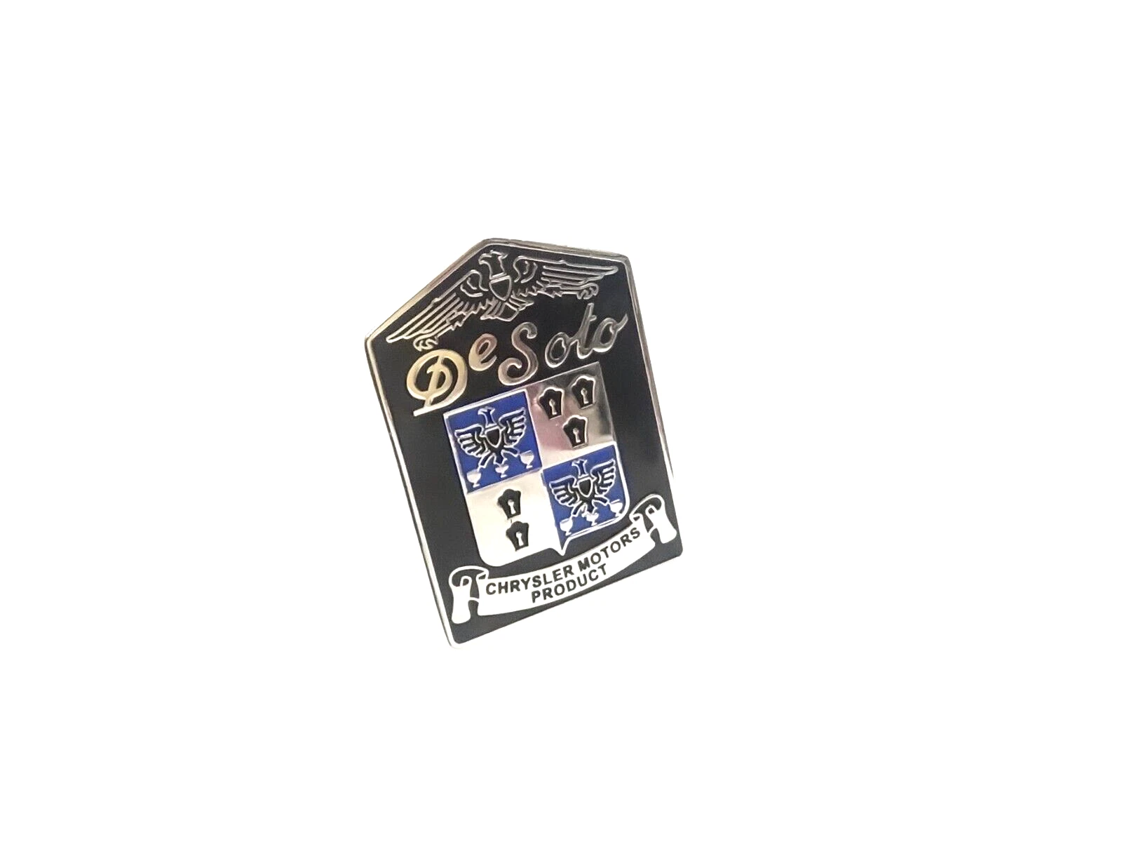 BADGE EMBLEM FITS TO Vintage DeSoto Radiator GRILL in black #V349-8