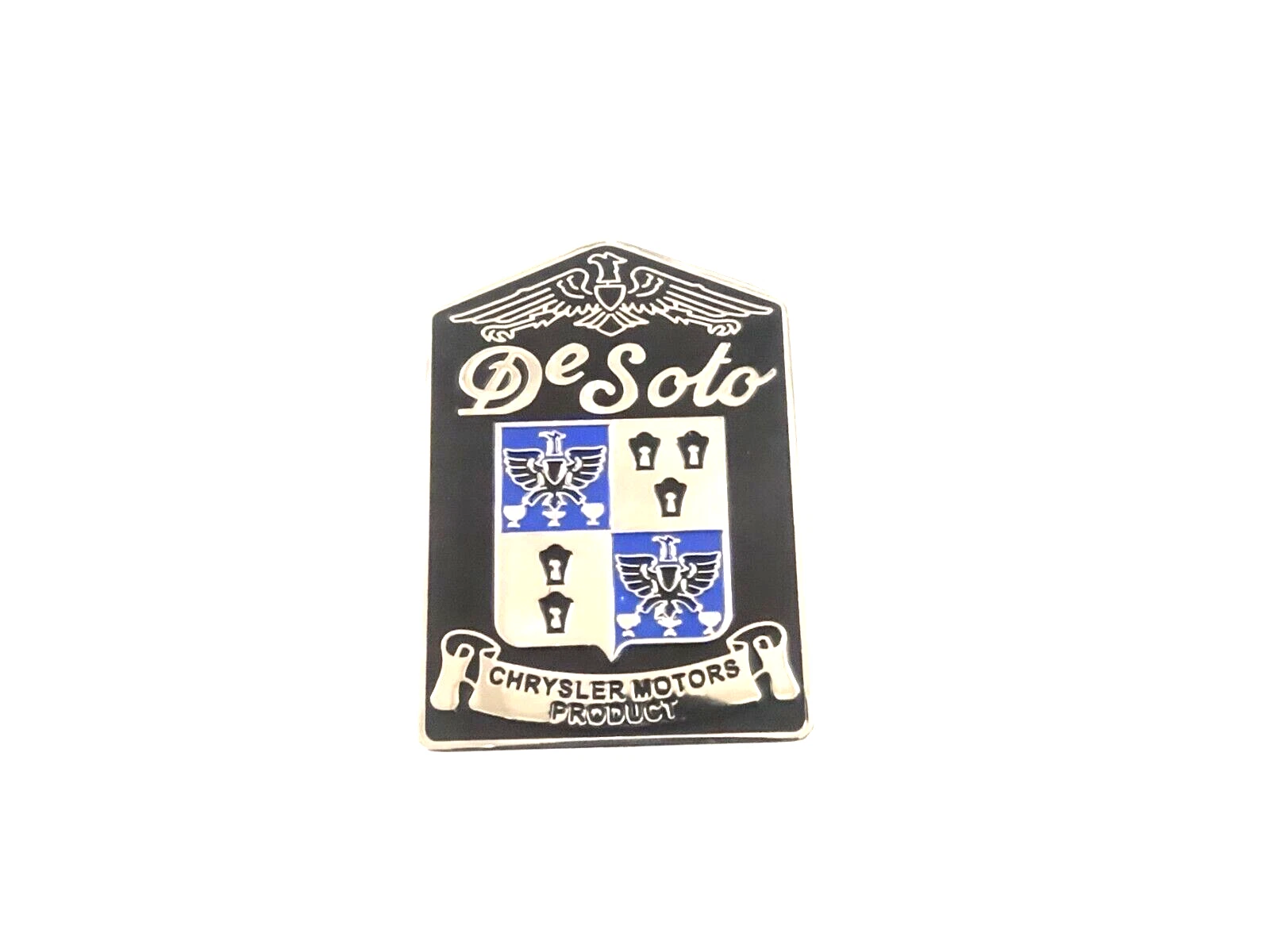 BADGE EMBLEM FITS TO Vintage DeSoto Radiator GRILL in black #V349-8