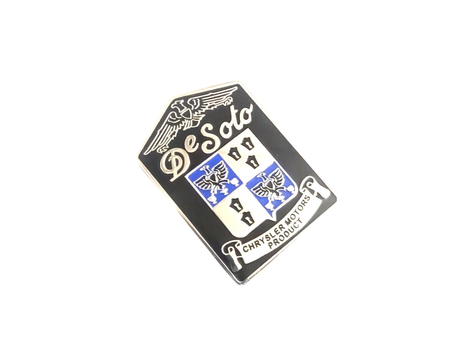 BADGE EMBLEM FITS TO Vintage DeSoto Radiator GRILL in black #V349-8