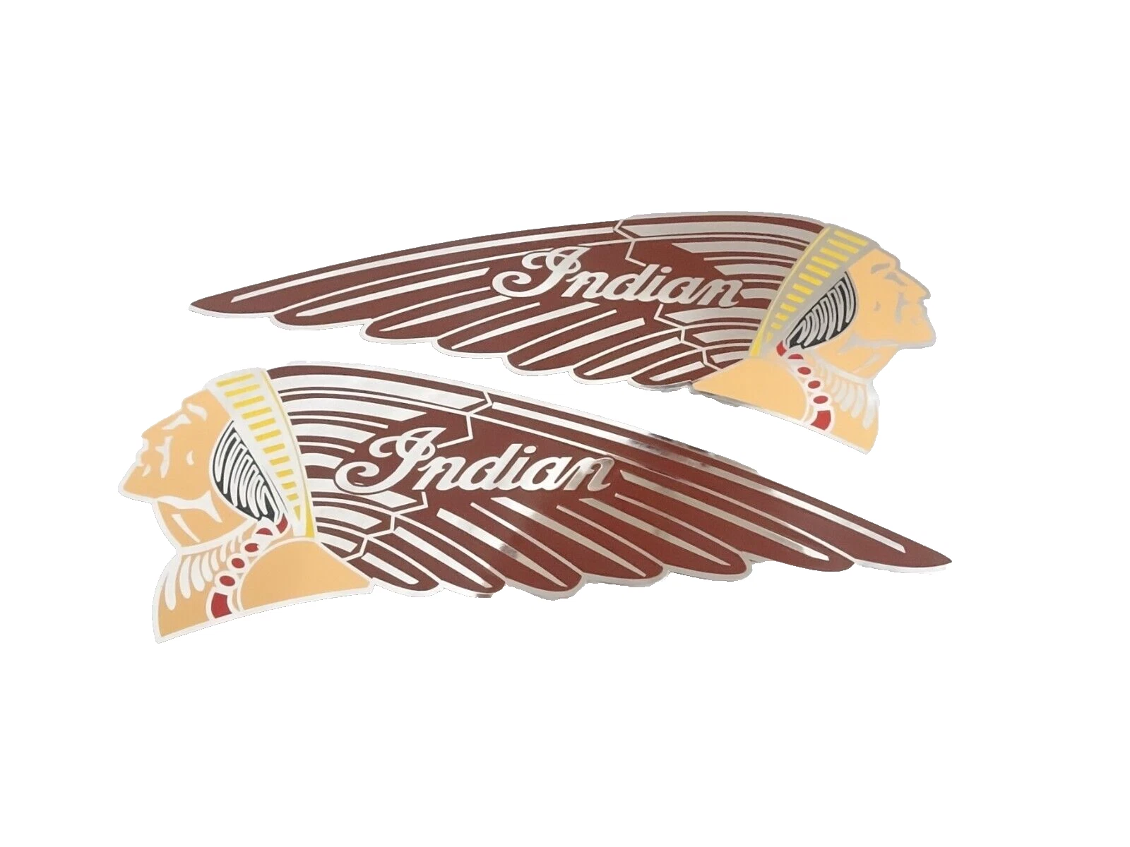 BRASS EMBLEMS BADGES FITS TO VINTAGE EARLY INDIAN SCOUT FUEL PETROL TANK IN RED
