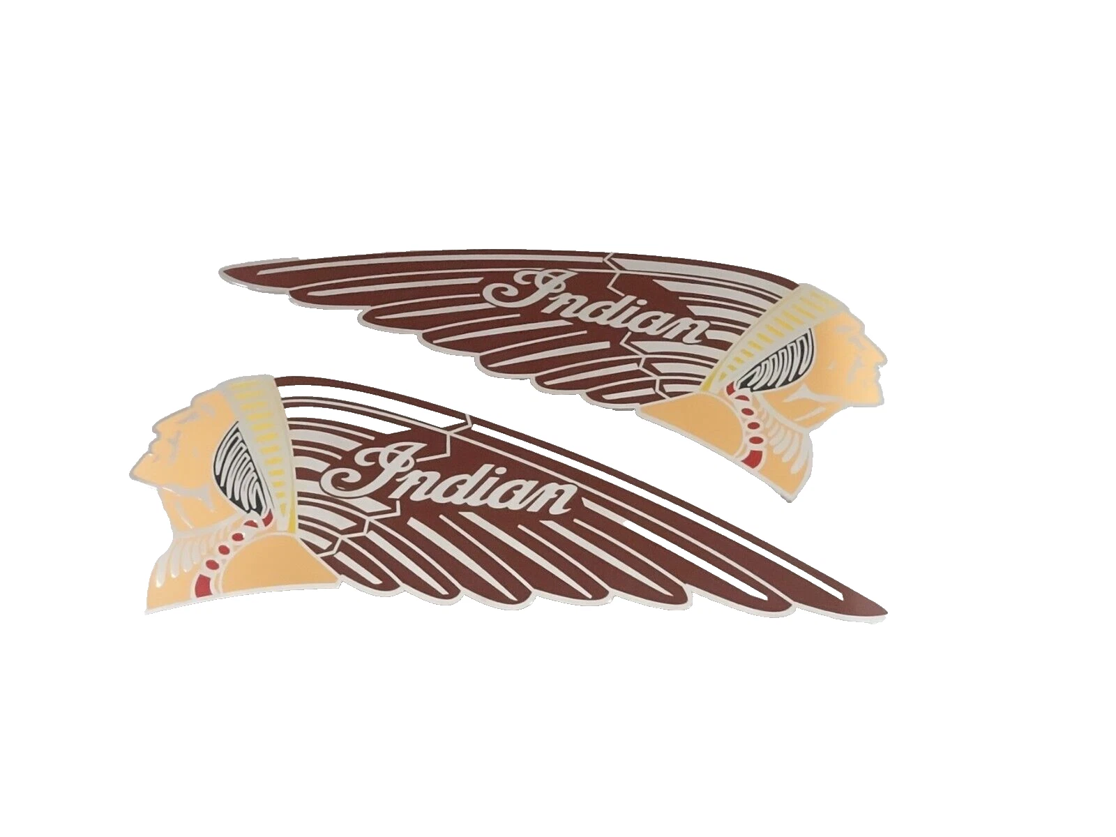 BRASS EMBLEMS BADGES FITS TO VINTAGE EARLY INDIAN SCOUT FUEL PETROL TANK IN RED
