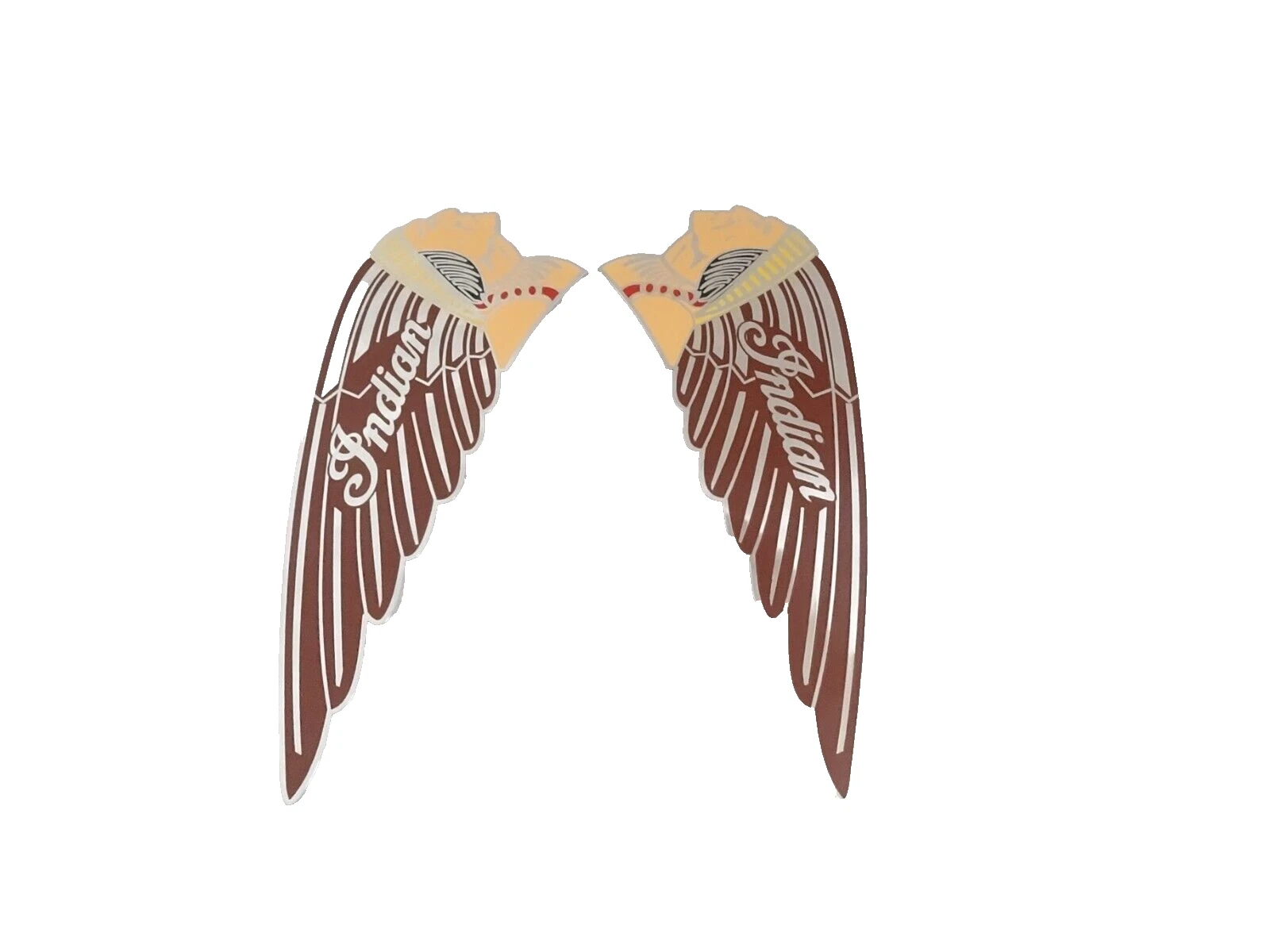 BRASS EMBLEMS BADGES FITS TO VINTAGE EARLY INDIAN SCOUT FUEL PETROL TANK IN RED