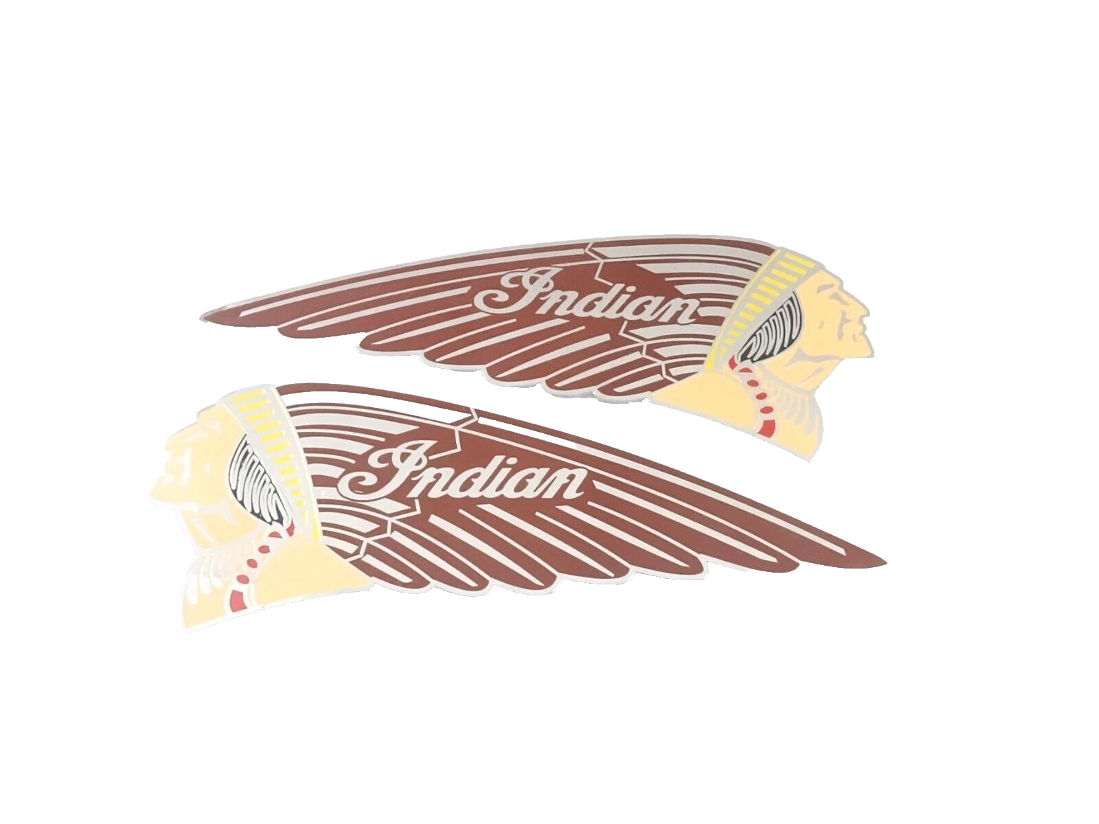 BRASS EMBLEMS BADGES FITS TO VINTAGE EARLY INDIAN SCOUT FUEL PETROL TANK IN RED
