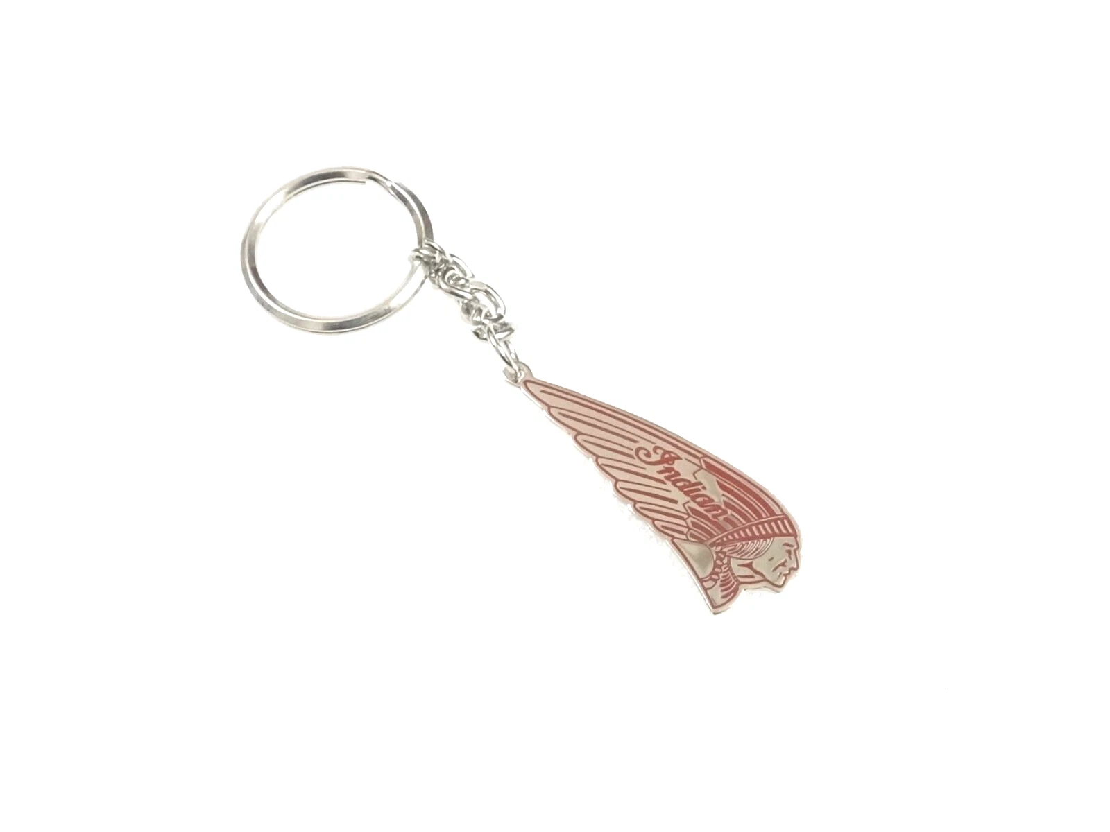 BEAUTIFUL METAL RED CHIEF INDIAN SCOUT KEY RING #V360-8