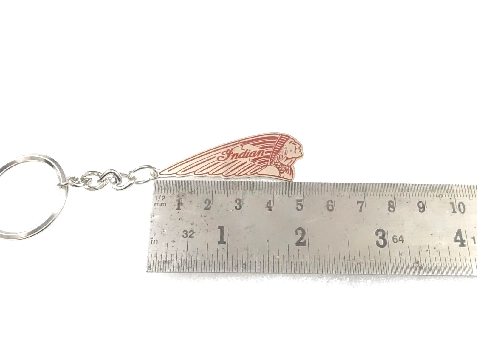 BEAUTIFUL METAL RED CHIEF INDIAN SCOUT KEY RING #V360-8
