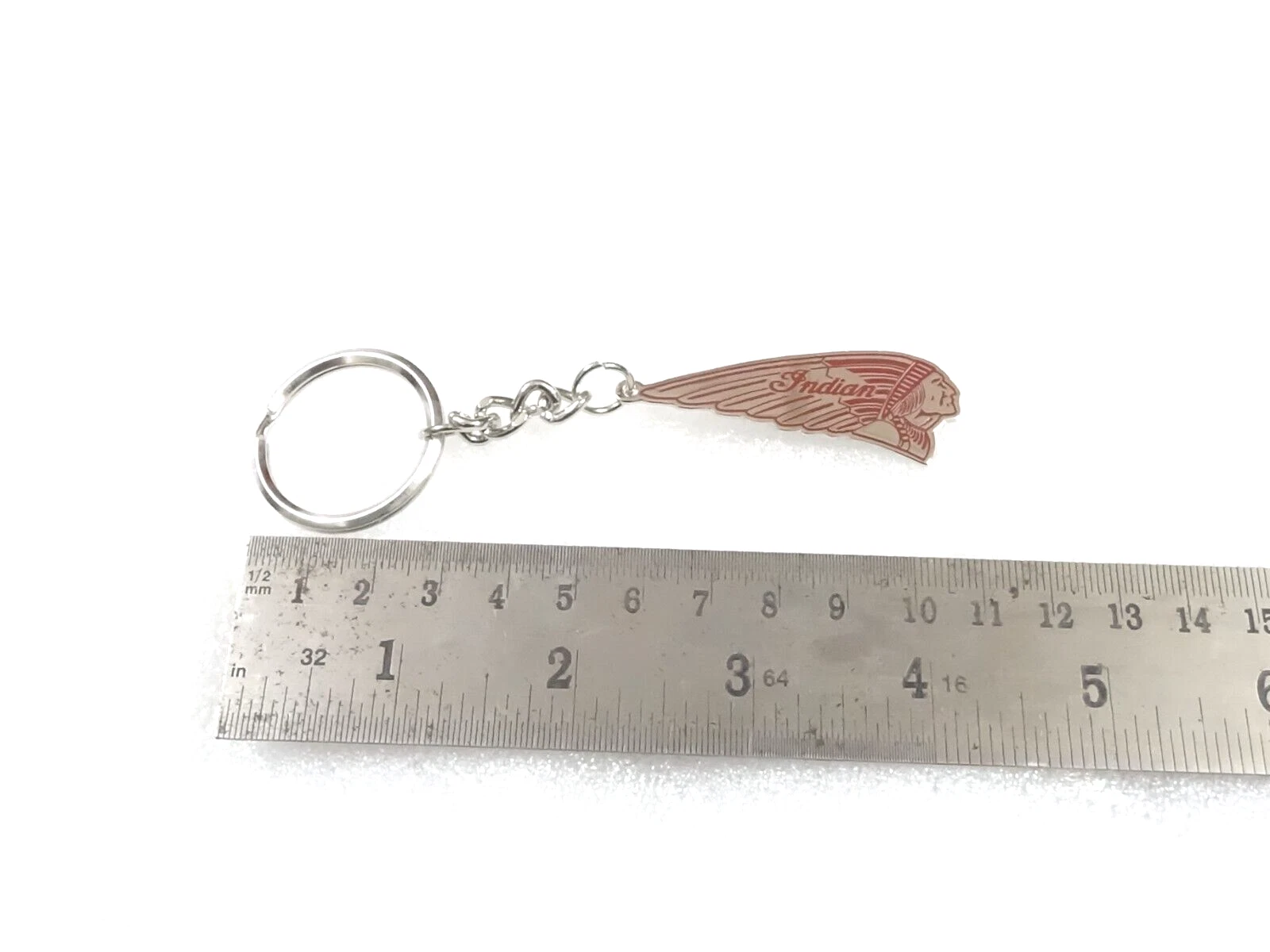 BEAUTIFUL METAL RED CHIEF INDIAN SCOUT KEY RING #V360-8