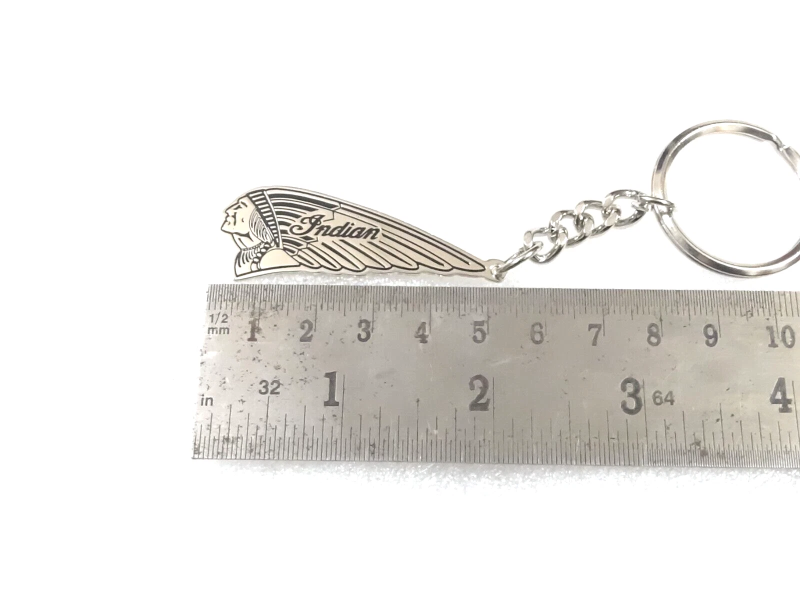 BEAUTIFUL METAL BLACK CHIEF INDIAN SCOUT KEY RING #V361-8
