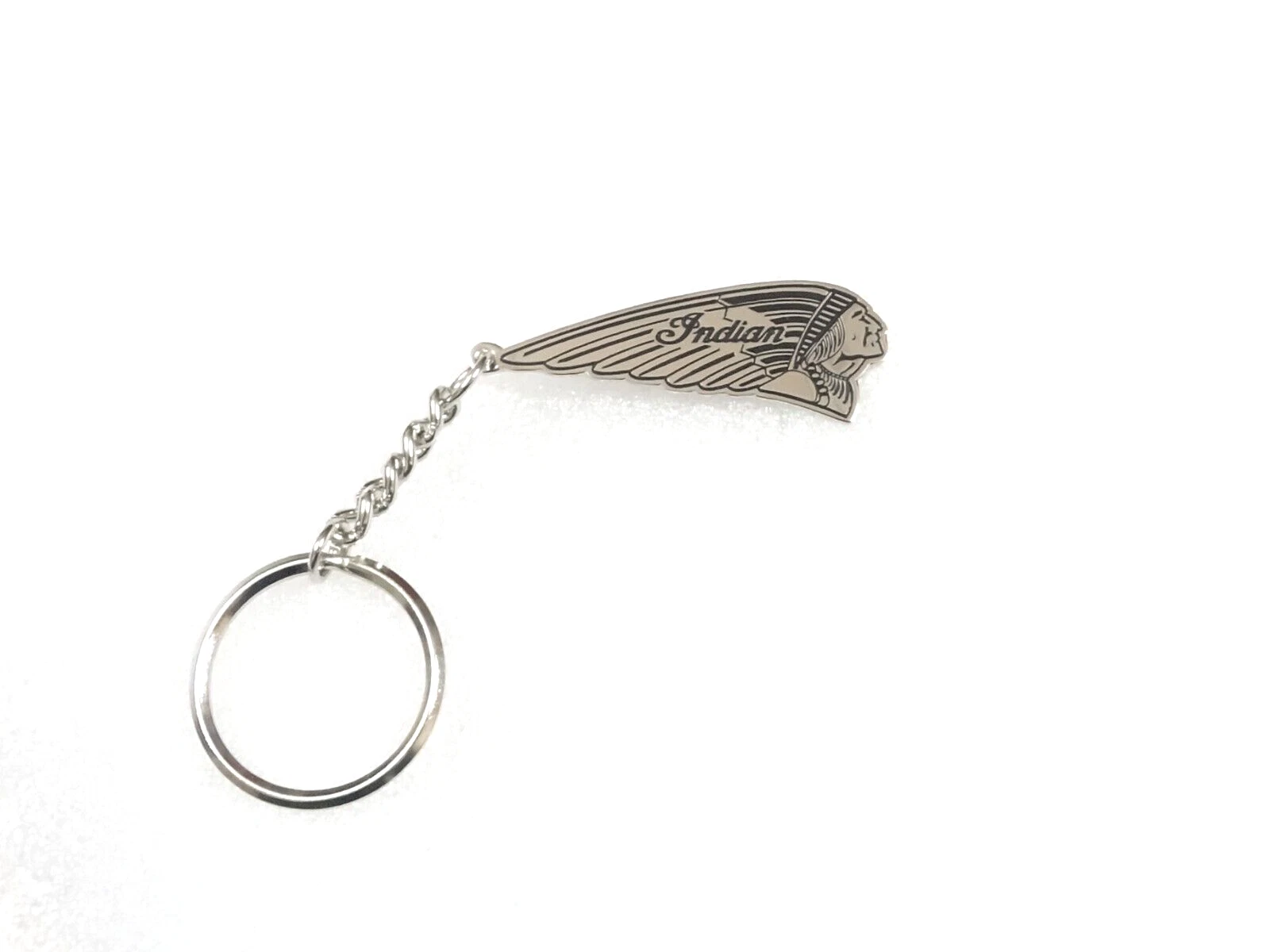 BEAUTIFUL METAL BLACK CHIEF INDIAN SCOUT KEY RING #V361-8