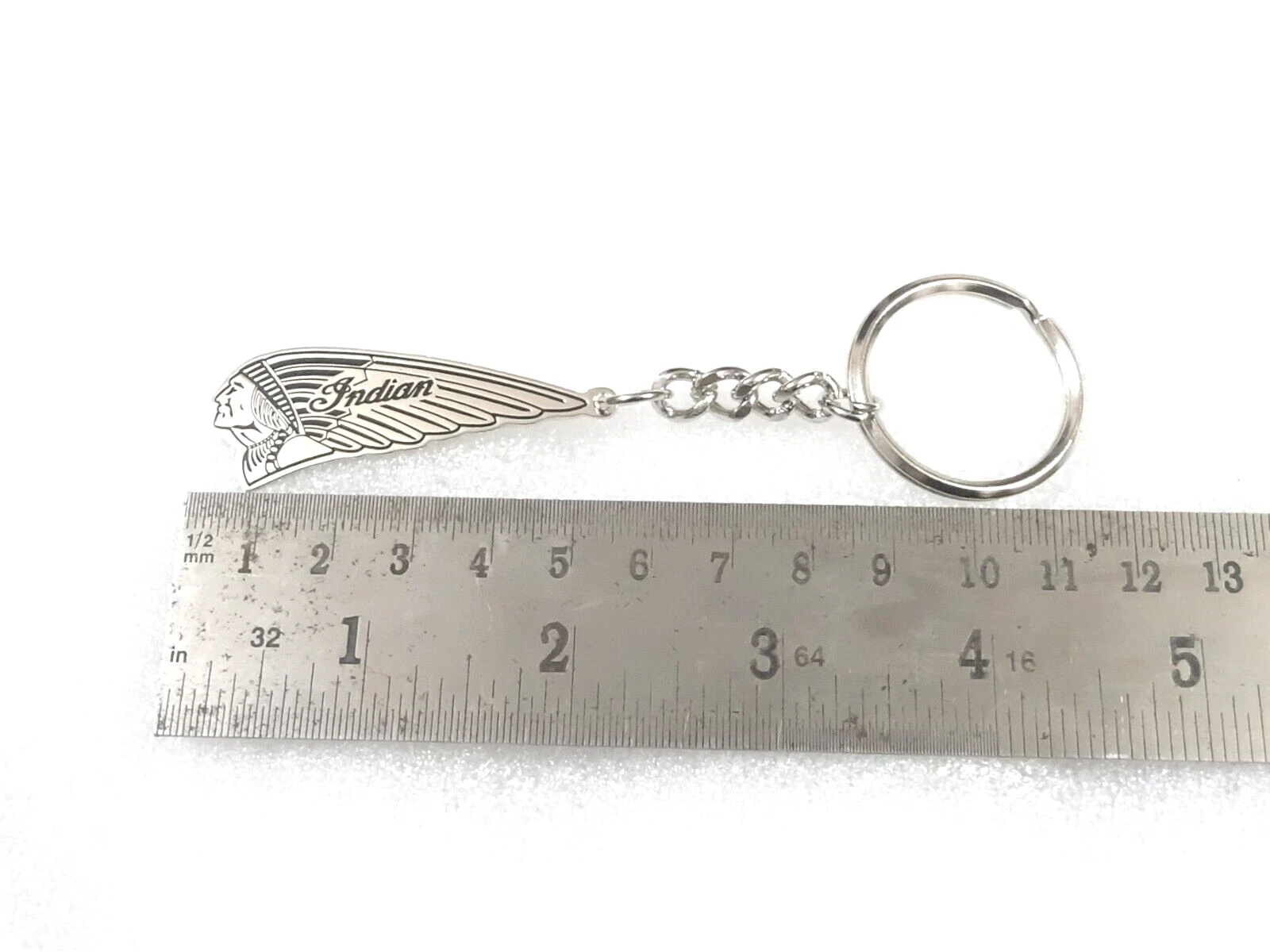 BEAUTIFUL METAL BLACK CHIEF INDIAN SCOUT KEY RING #V361-8